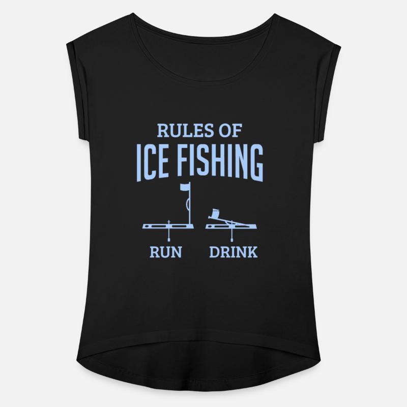 Ice Fishing Fisher Rules Run Drink Funny Gift Idea