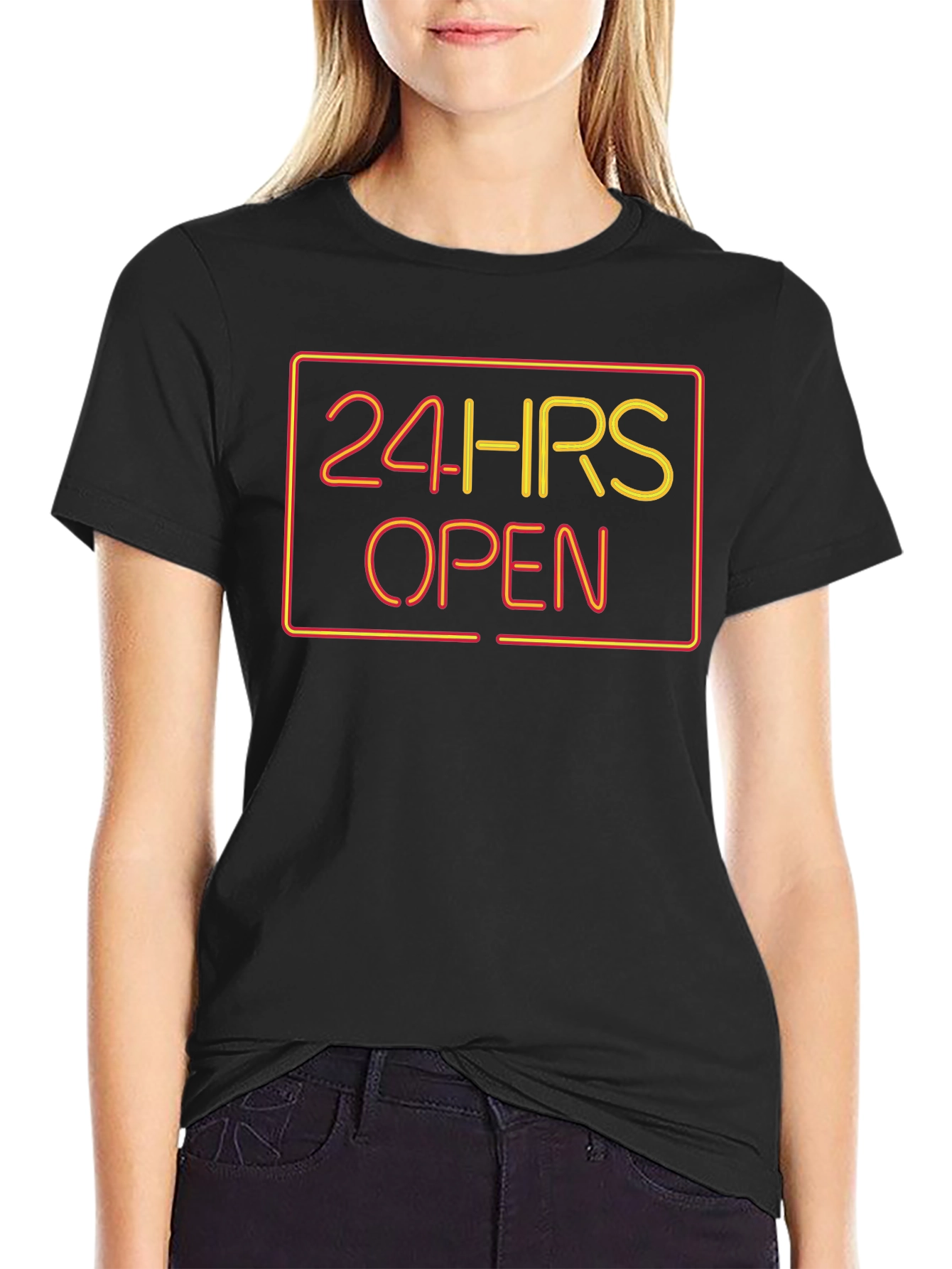 24 HRS Open Graphic Tee - Soft Black T-Shirt