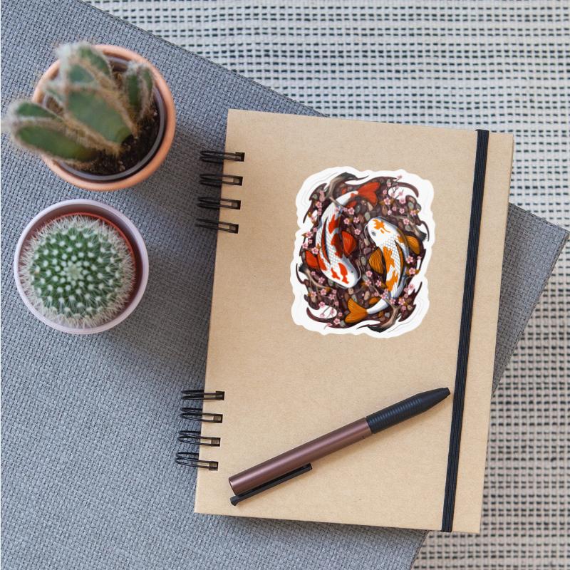 Japanese Koi Fish Giant Carp Cherry Blossom