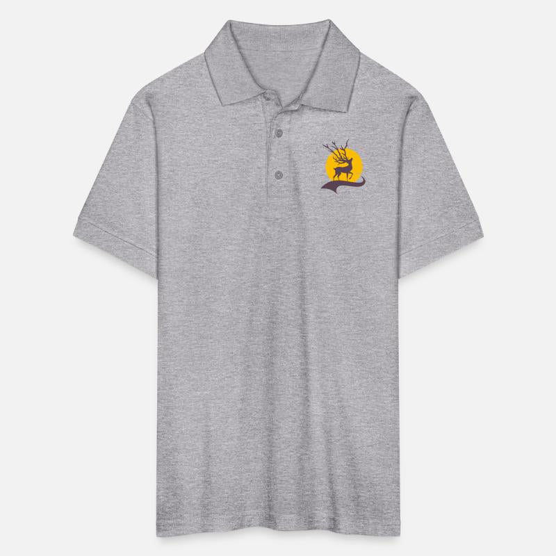 Kids T-Shirt Graceful Stag Yellow Sun Design