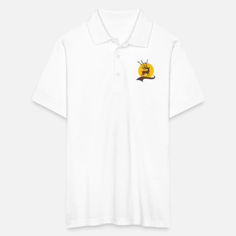 Kids T-Shirt Graceful Stag Yellow Sun Design