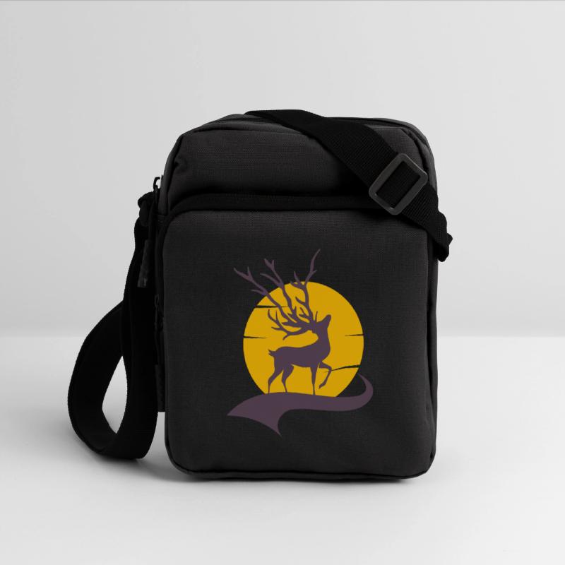 Kids T-Shirt Graceful Stag Yellow Sun Design