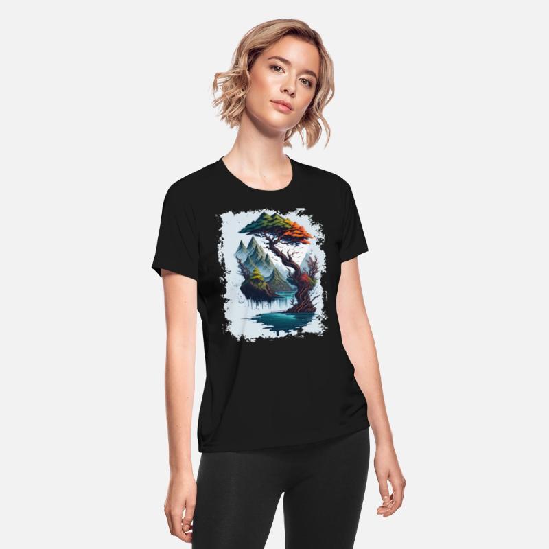 Landscape Mountains Tree Surreal