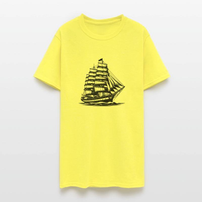 Large Old Sailing Ship With Set Sails