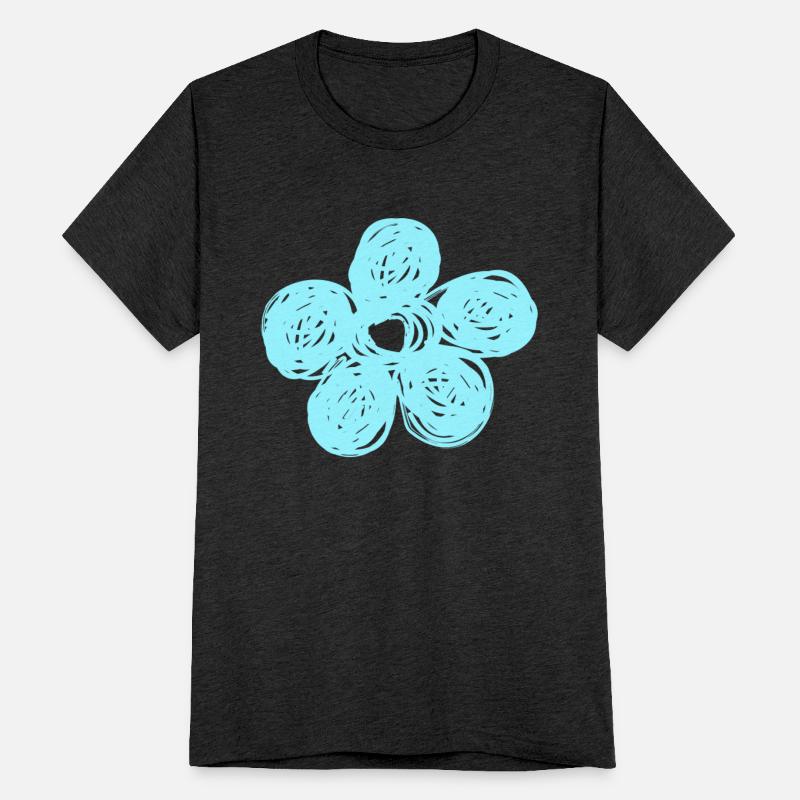 Light Blue Flower Kids Chalkboard Drawing