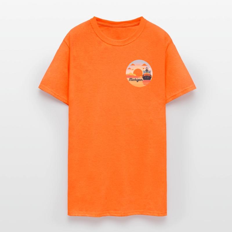 Michigan Boat with Sunset