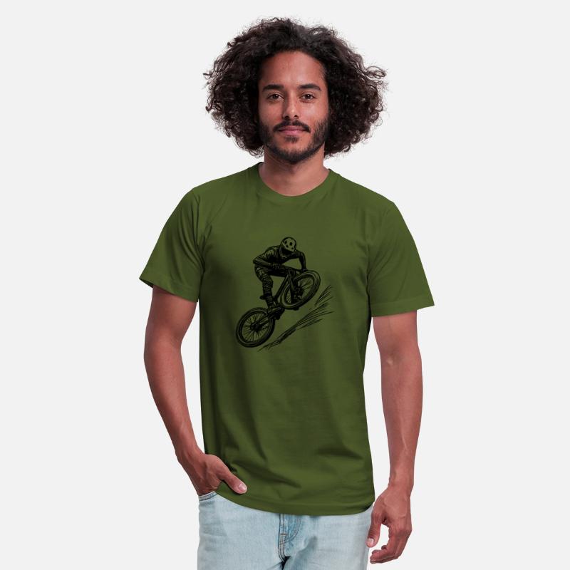 Mountain Biker With Downhill Bike