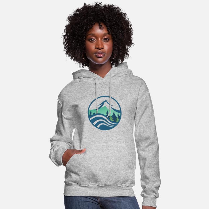 mountain river tree image logo