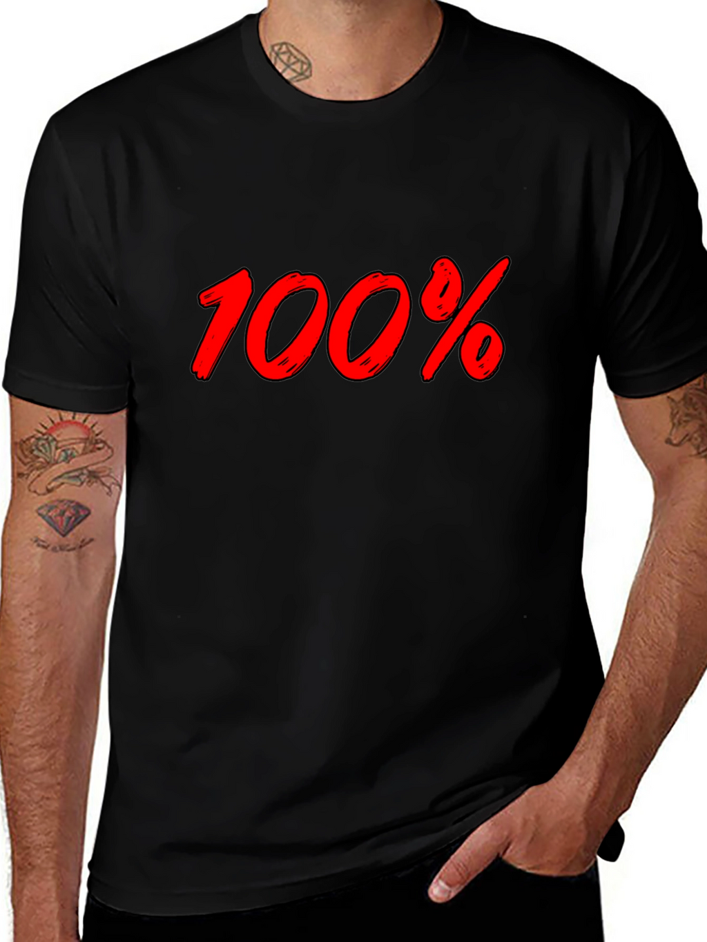 100% Graphic Black T-Shirt