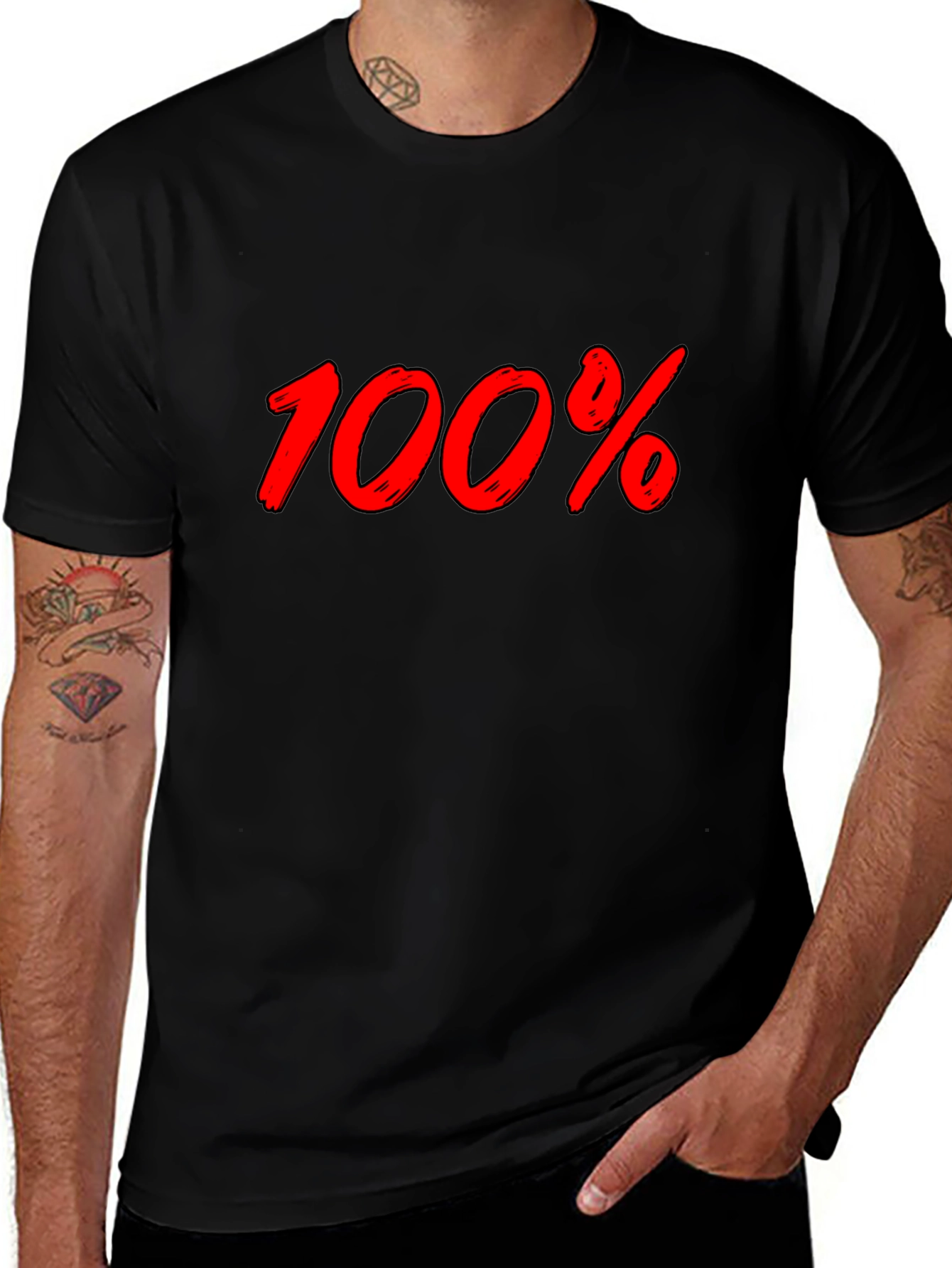 100% Graphic Black T-Shirt