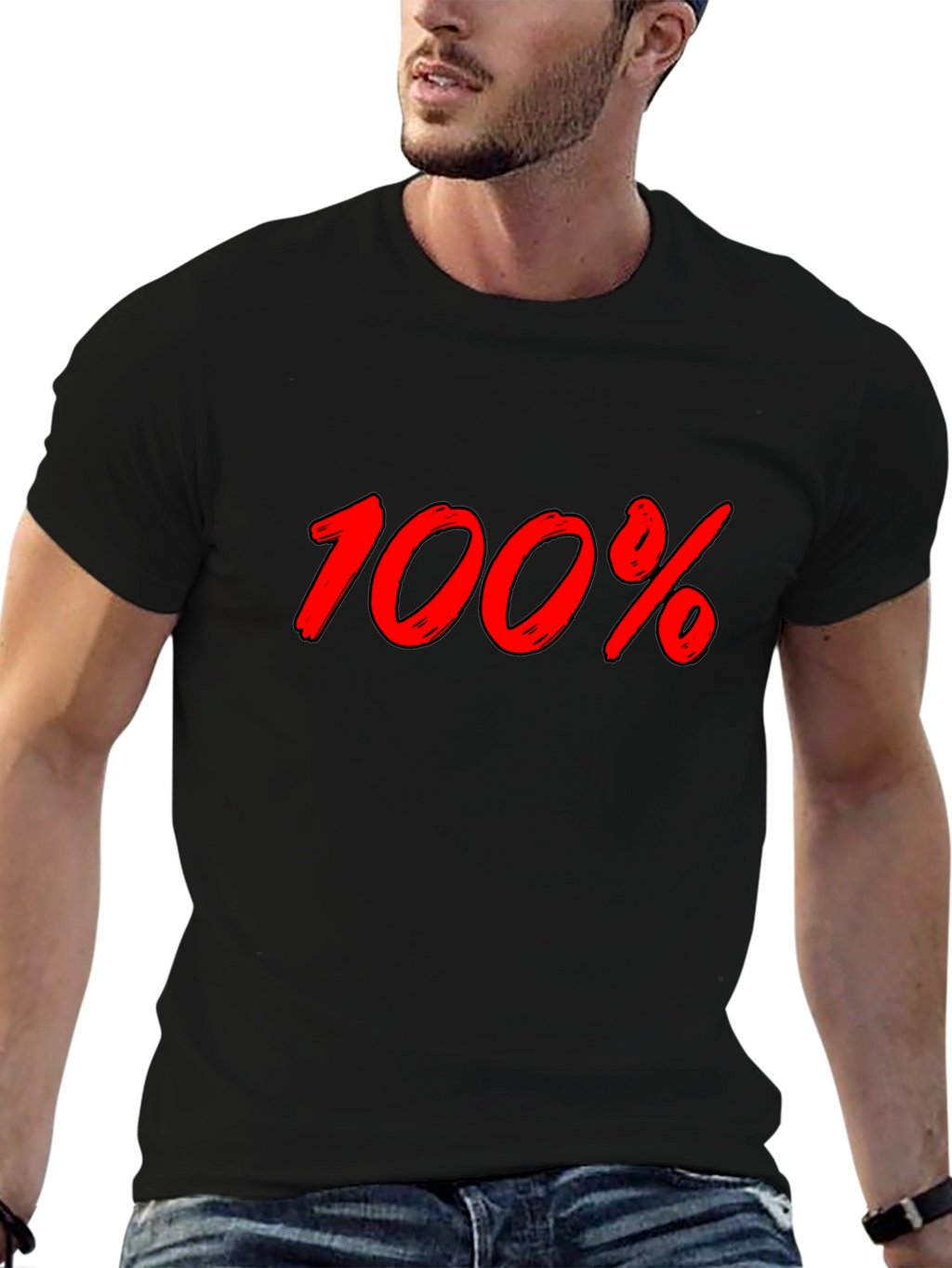 100% Graphic Black T-Shirt