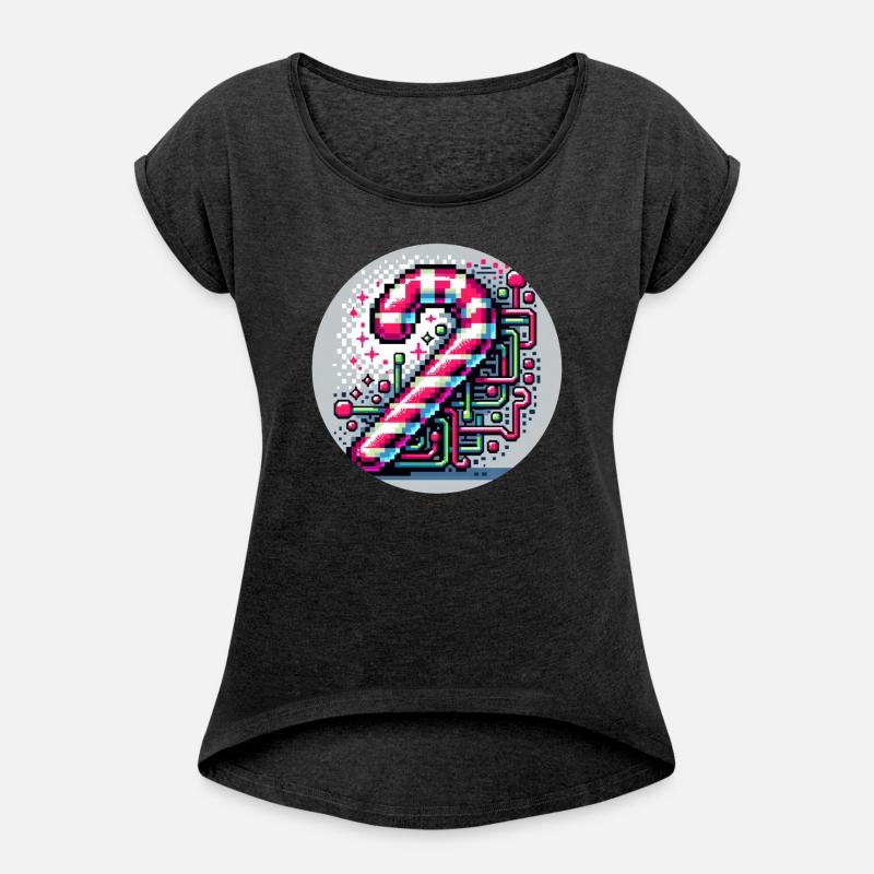 Neon Cyberpunk Candy Cane 8-Bit Pixel Christmas