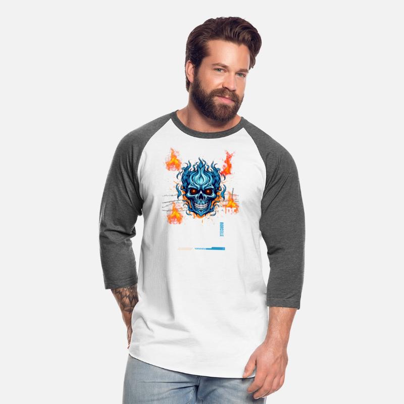 Novelty Cool Skull On Fire Cobweb T-Shirt , Best