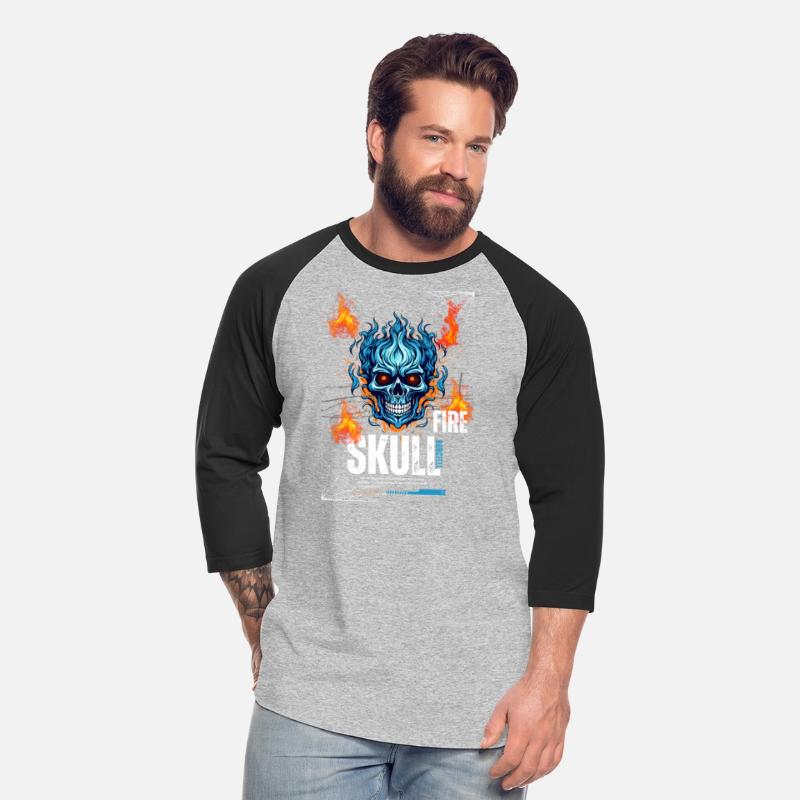 Novelty Cool Skull On Fire Cobweb T-Shirt , Best