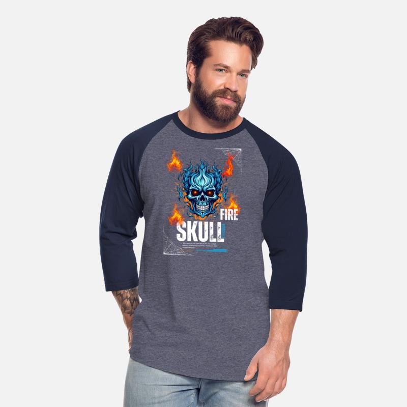 Novelty Cool Skull On Fire Cobweb T-Shirt , Best