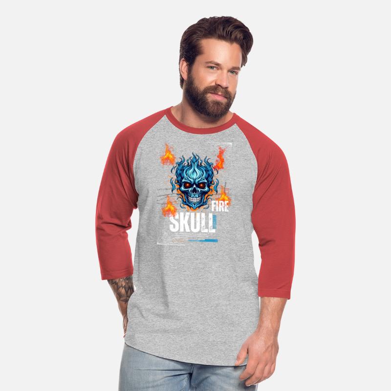 Novelty Cool Skull On Fire Cobweb T-Shirt , Best