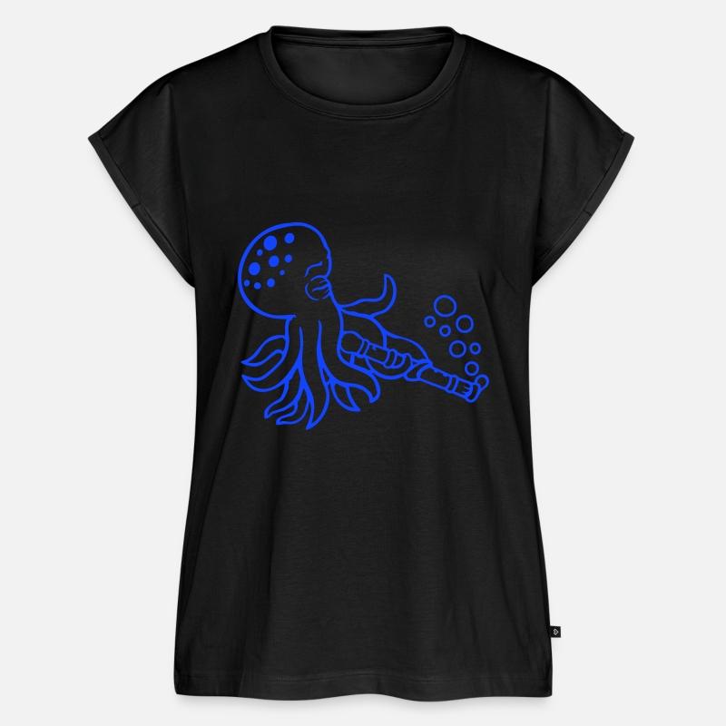 Octopus flute playing music bubbles under water