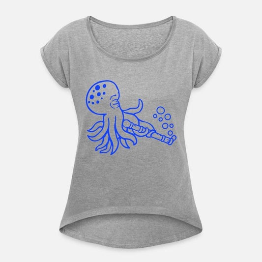 Octopus flute playing music bubbles under water