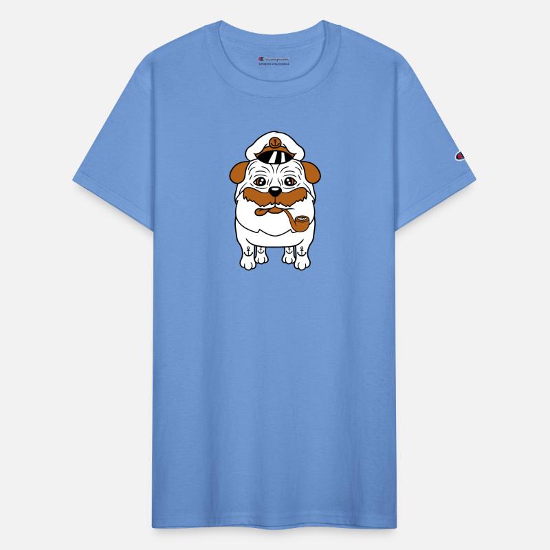 Old Pug Dog Captain Funny Cute Cool Cartoon Comic
