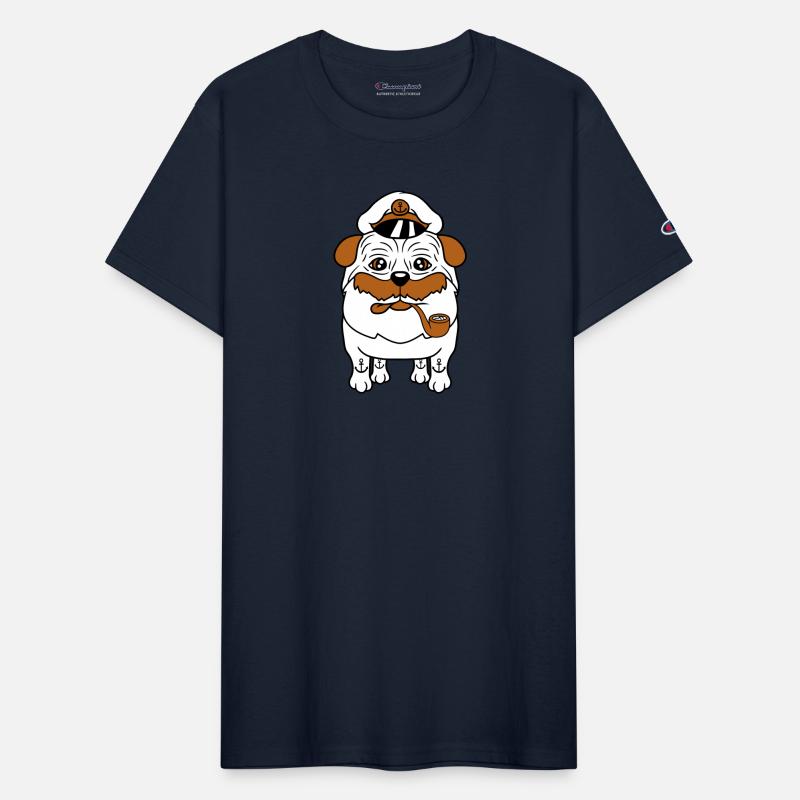 Old Pug Dog Captain Funny Cute Cool Cartoon Comic