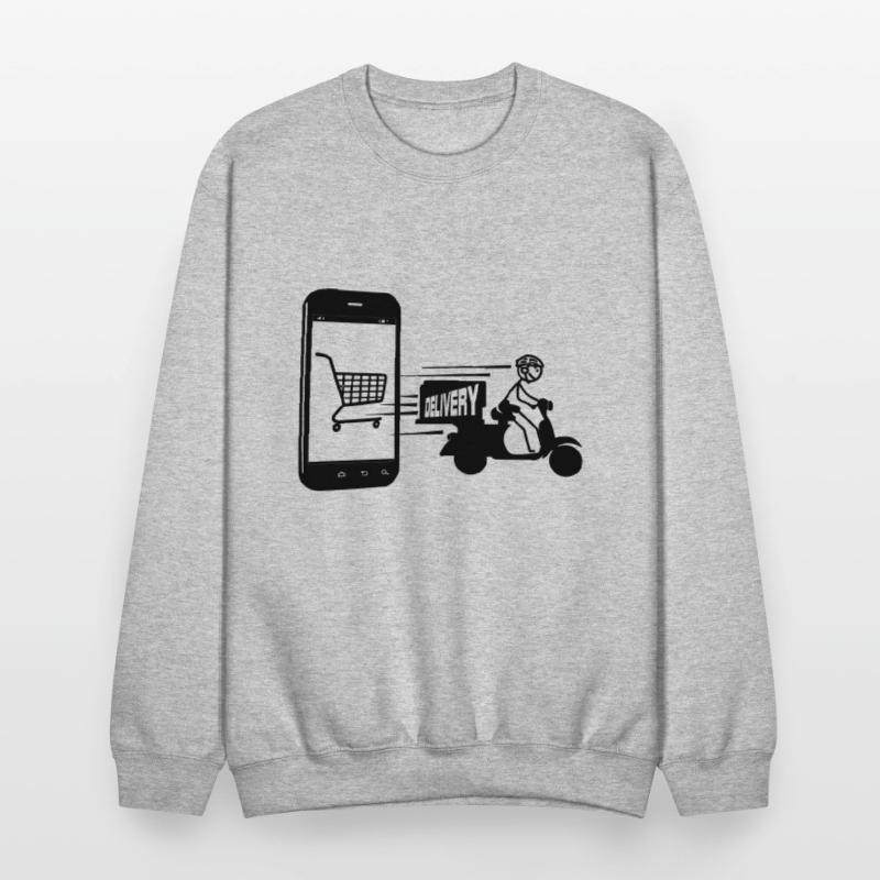 Online shopping and delivery scooter with text