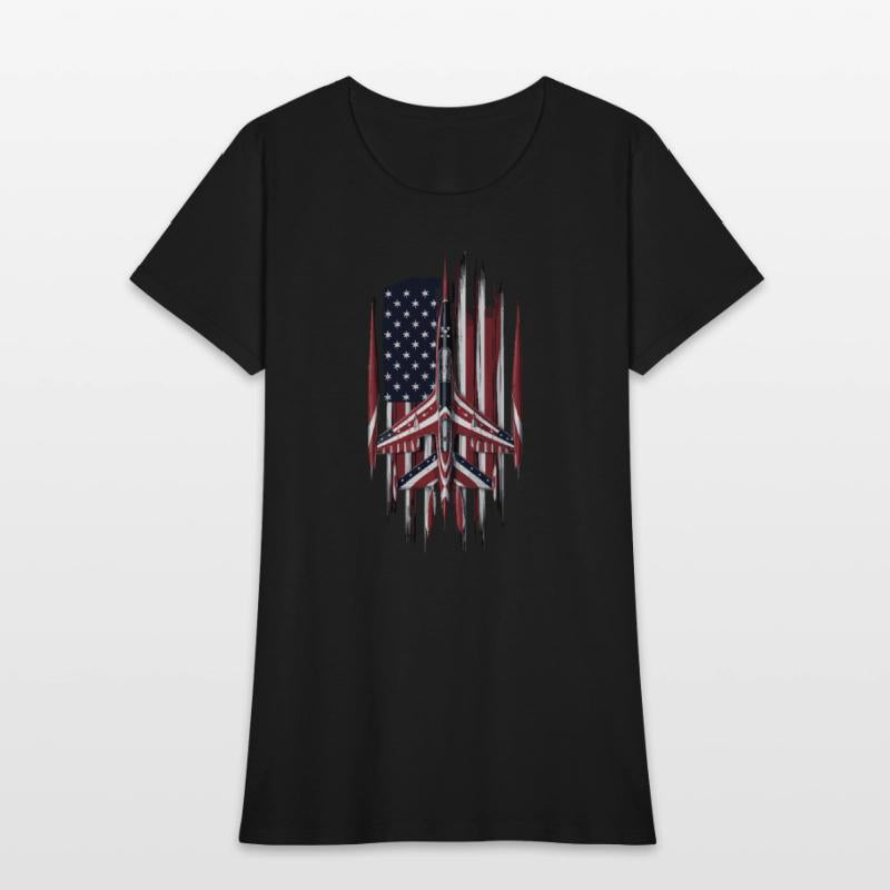 Patriotic Fighter Jet American Flag Art