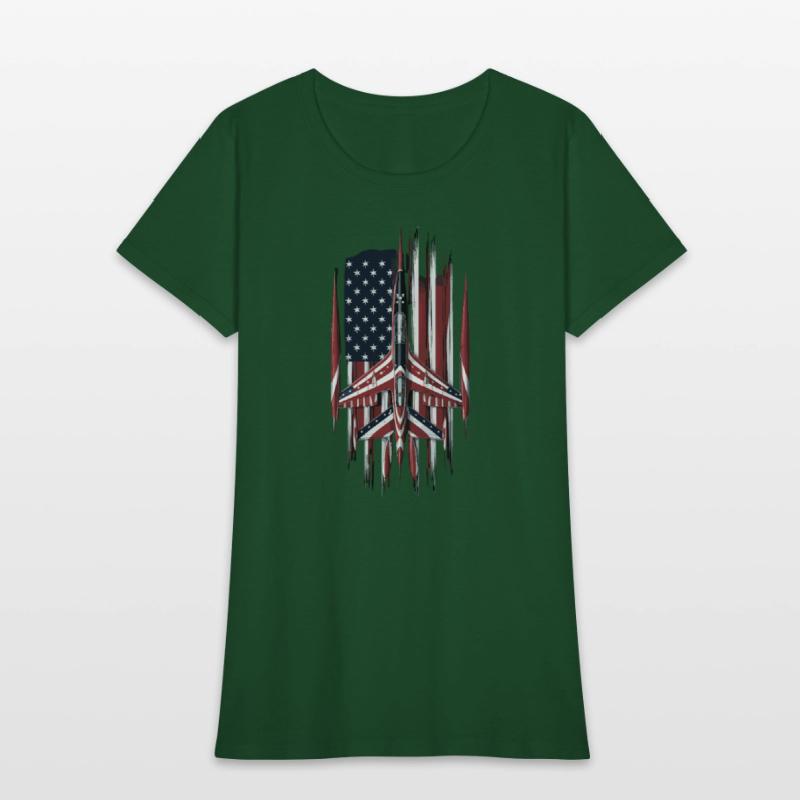 Patriotic Fighter Jet American Flag Art