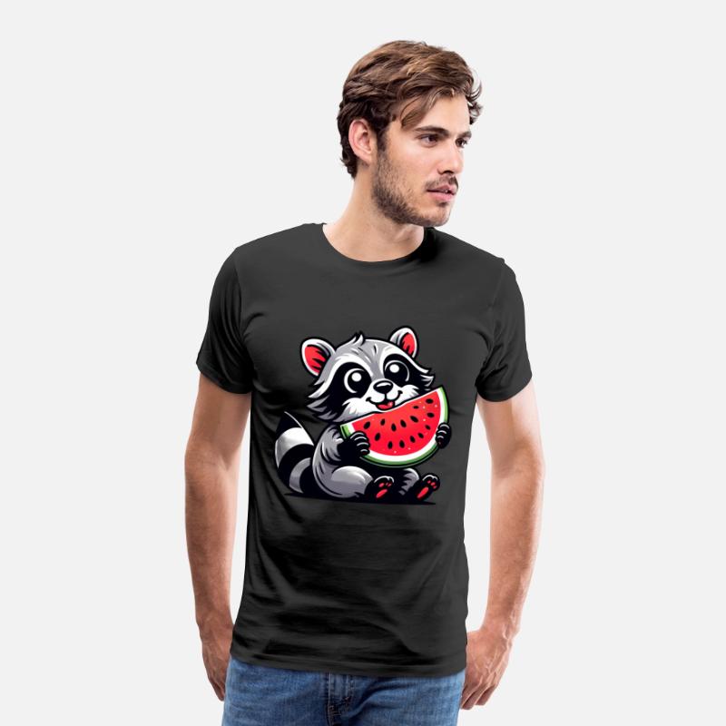 Raccoon With Watermelon Fruity Funny