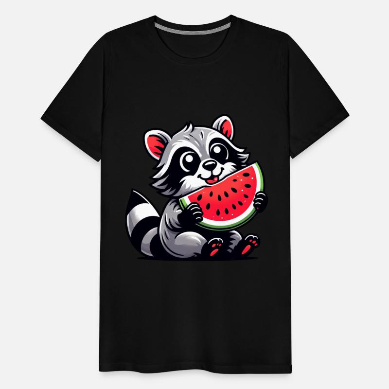 Raccoon With Watermelon Fruity Funny