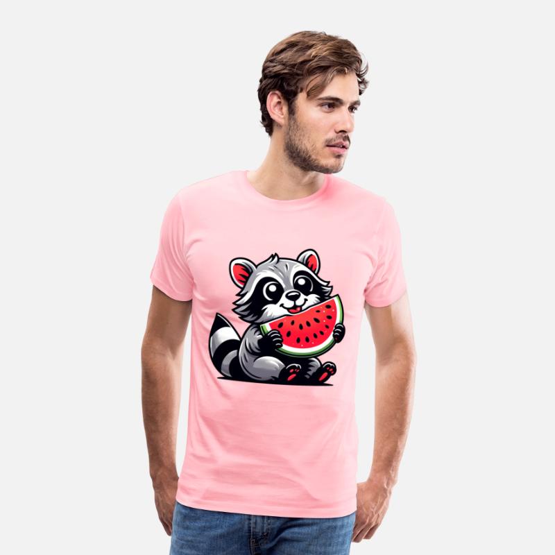 Raccoon With Watermelon Fruity Funny