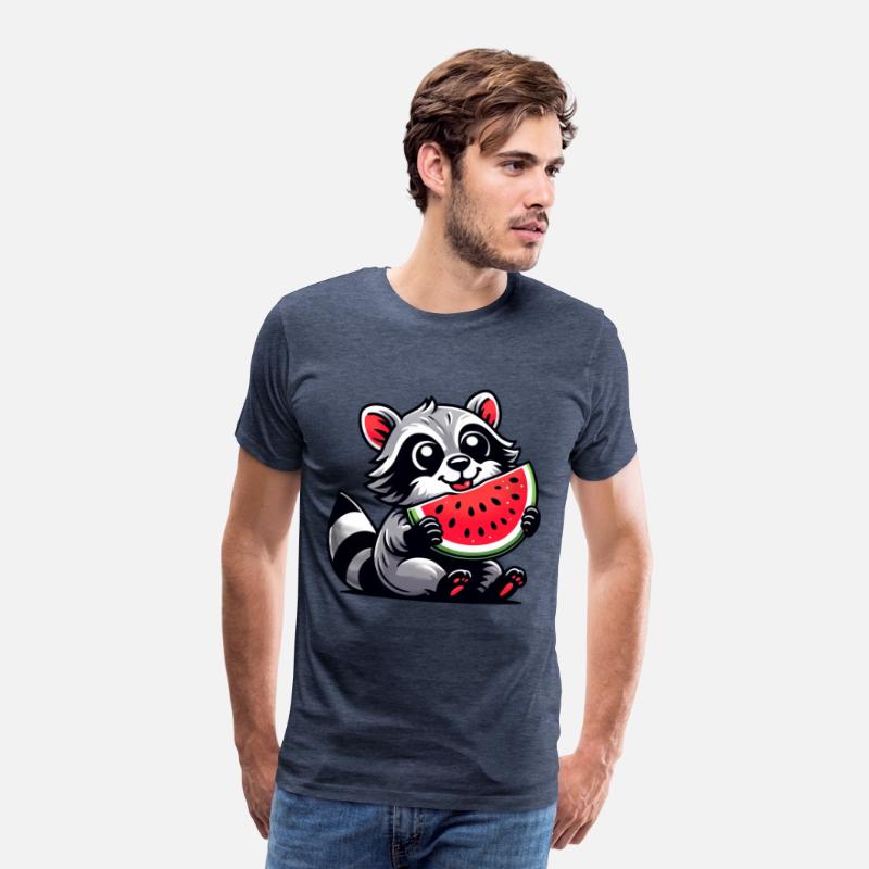 Raccoon With Watermelon Fruity Funny
