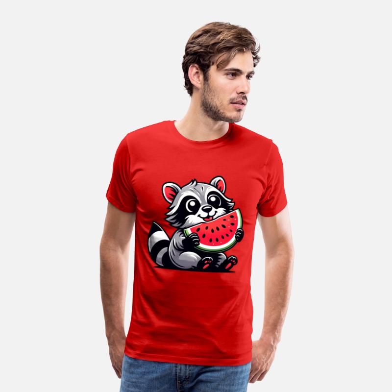 Raccoon With Watermelon Fruity Funny