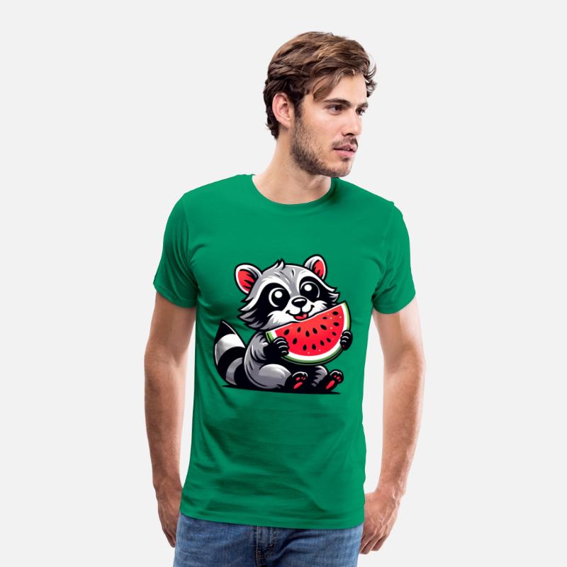 Raccoon With Watermelon Fruity Funny