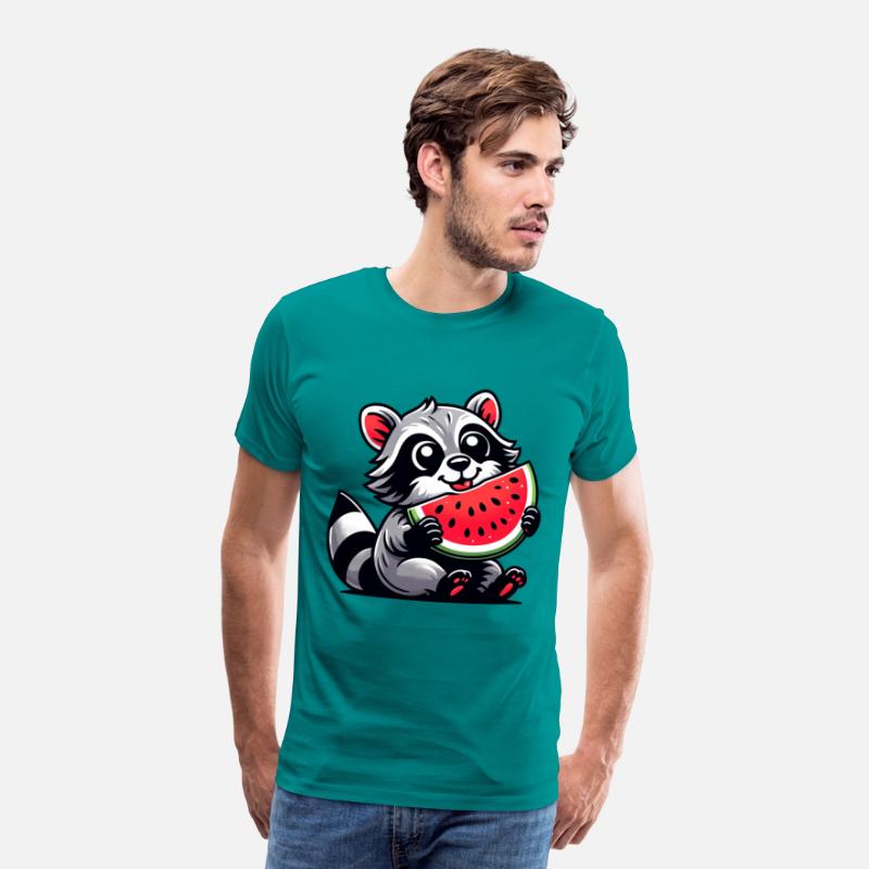 Raccoon With Watermelon Fruity Funny
