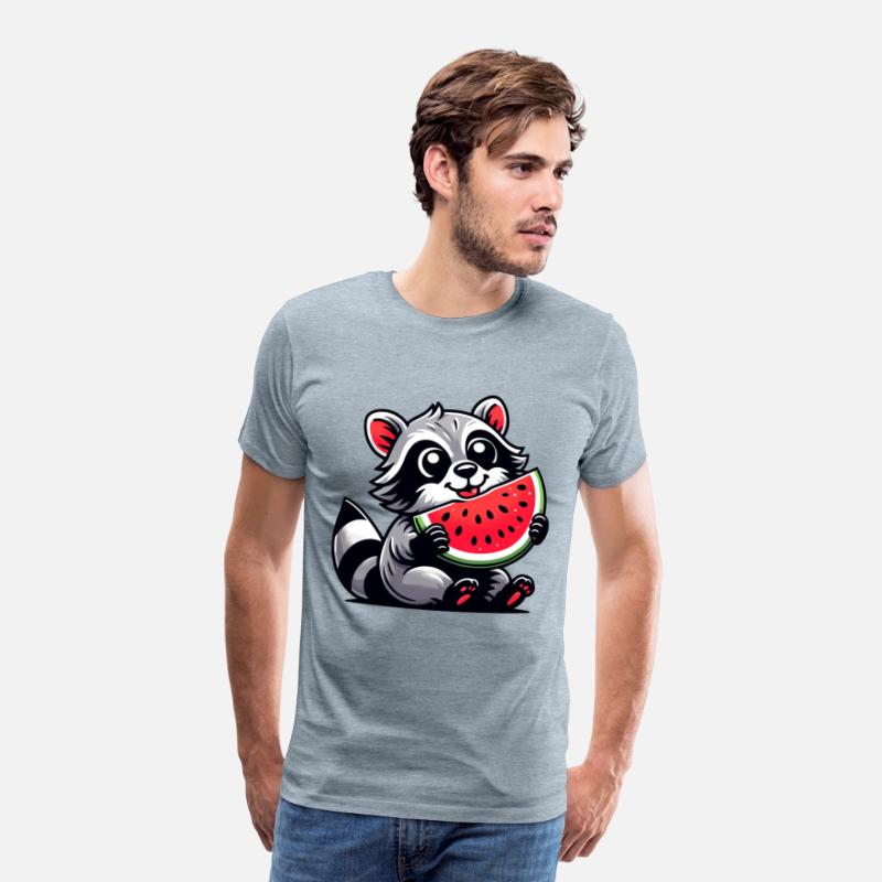 Raccoon With Watermelon Fruity Funny
