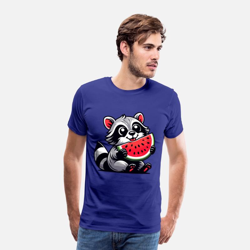 Raccoon With Watermelon Fruity Funny