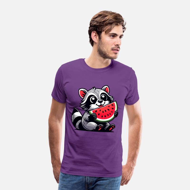 Raccoon With Watermelon Fruity Funny