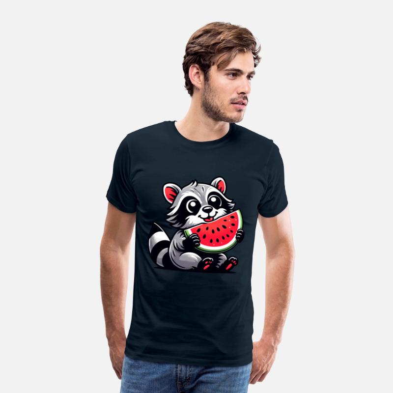 Raccoon With Watermelon Fruity Funny