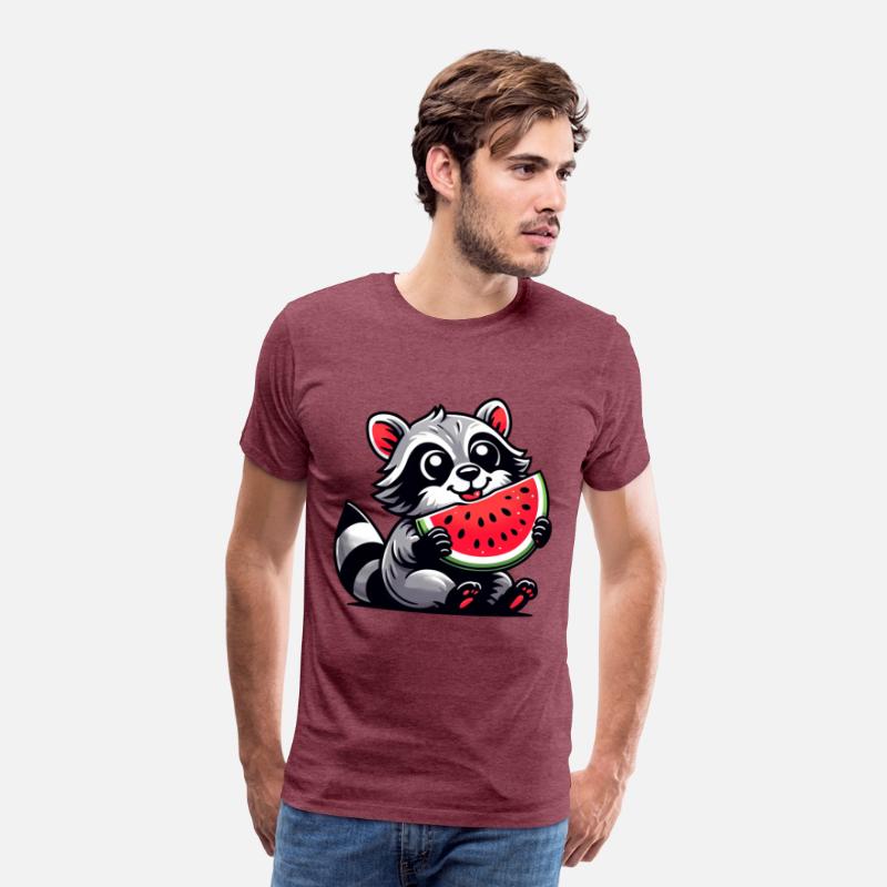 Raccoon With Watermelon Fruity Funny