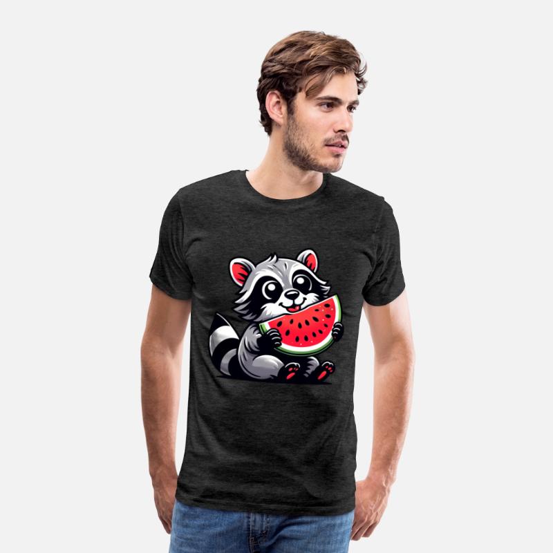 Raccoon With Watermelon Fruity Funny
