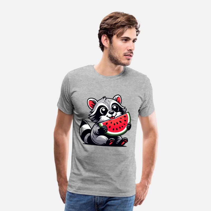 Raccoon With Watermelon Fruity Funny