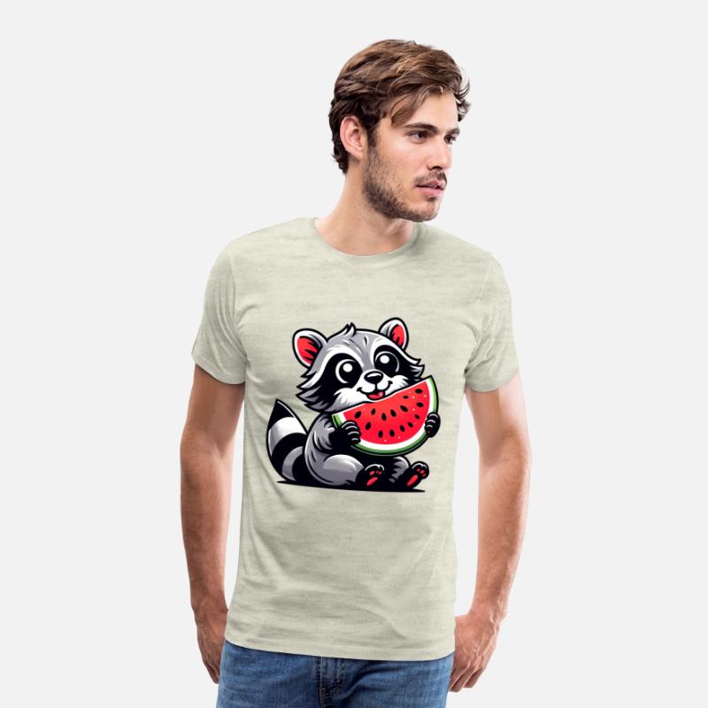 Raccoon With Watermelon Fruity Funny