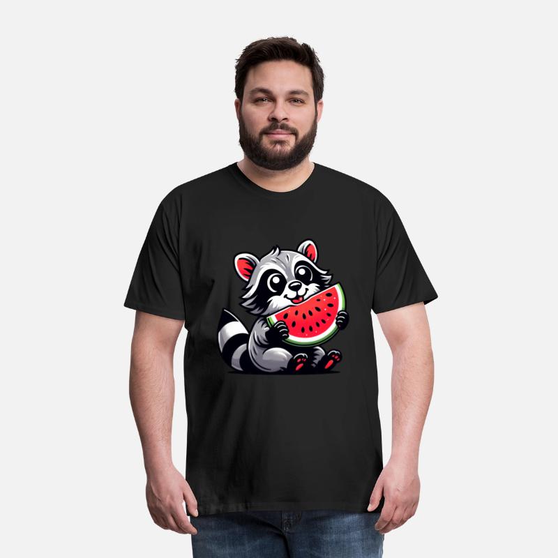 Raccoon With Watermelon Fruity Funny