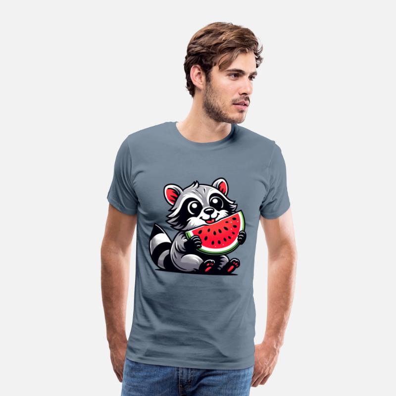 Raccoon With Watermelon Fruity Funny