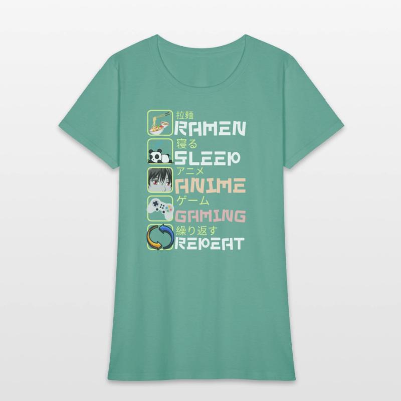 Ramen Sleep Anime Gaming Repeat-Funny anime gamer