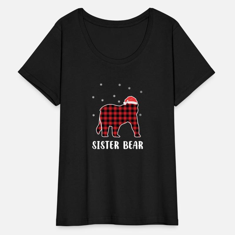 Red Plaid Bear Christmas Pajama Sister Matching