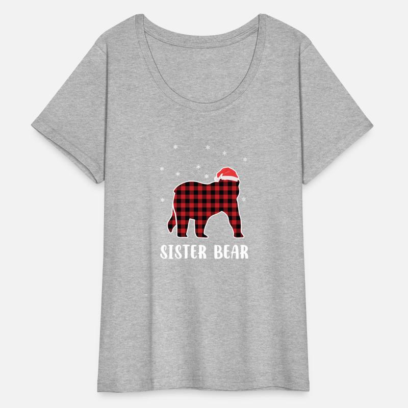 Red Plaid Bear Christmas Pajama Sister Matching