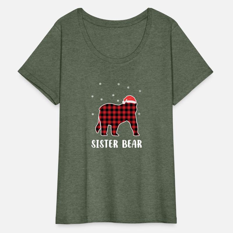 Red Plaid Bear Christmas Pajama Sister Matching