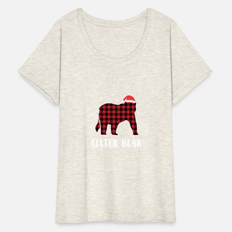 Red Plaid Bear Christmas Pajama Sister Matching