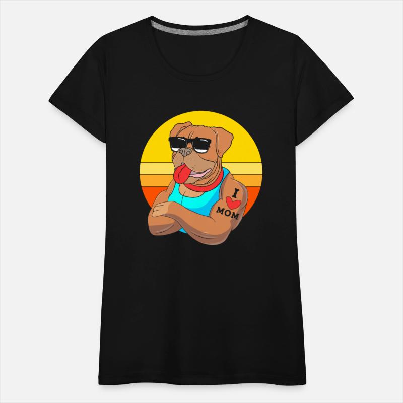 Retro Boxer Dog Mom I Love My Mom Dog